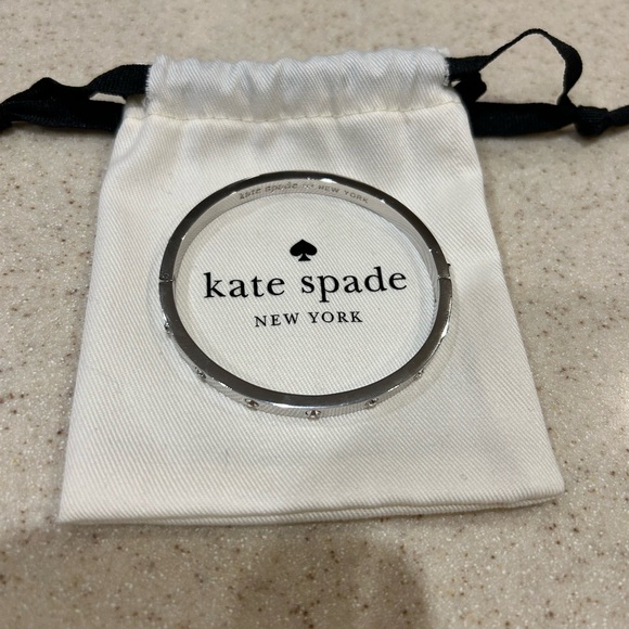Kate Spade • Set In Stone Hinged Bangle • Silver - Picture 4 of 6